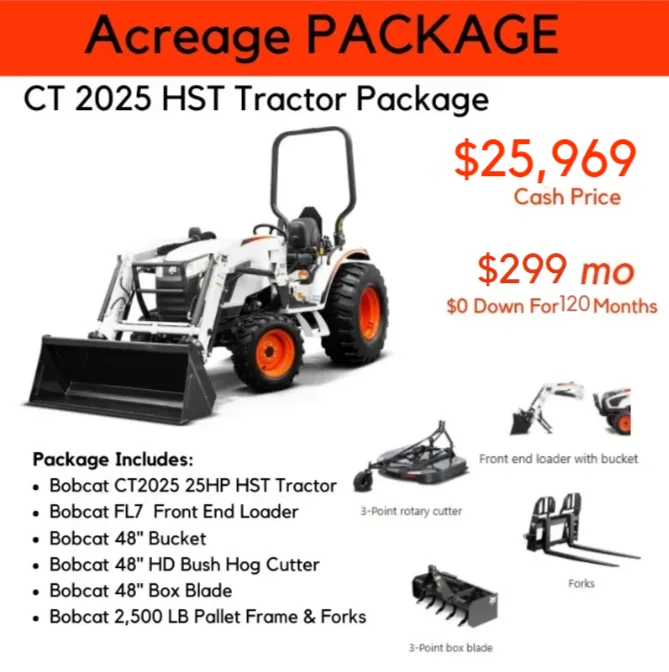 acreage package bobcat tractor package