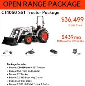 Open range Bobcat Tractor package