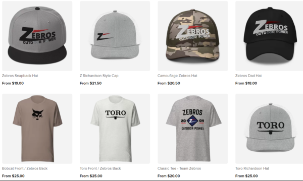 Zebros Merch, Hats and Gear