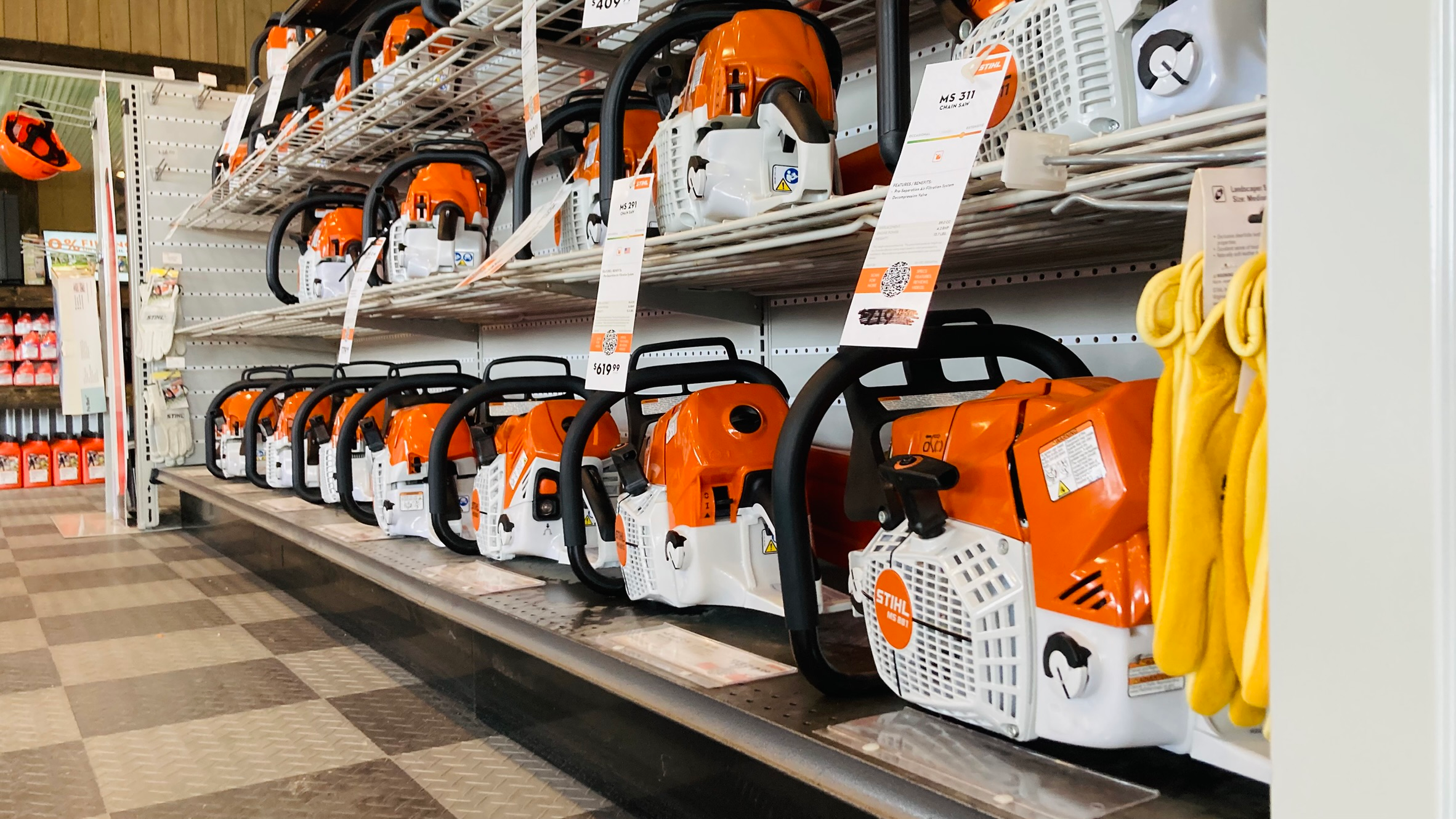 Shop equipment at Zebros Outdoor Power